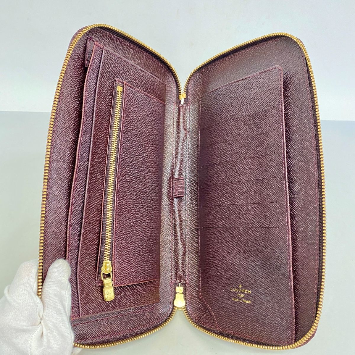 正規品 ルイヴィトン オーガナイザー アトール 長財布 タイガ アカジュ LV LOUIS VUITTON - 【美品】VUITTON オーガナイザー 長財布 タイガ