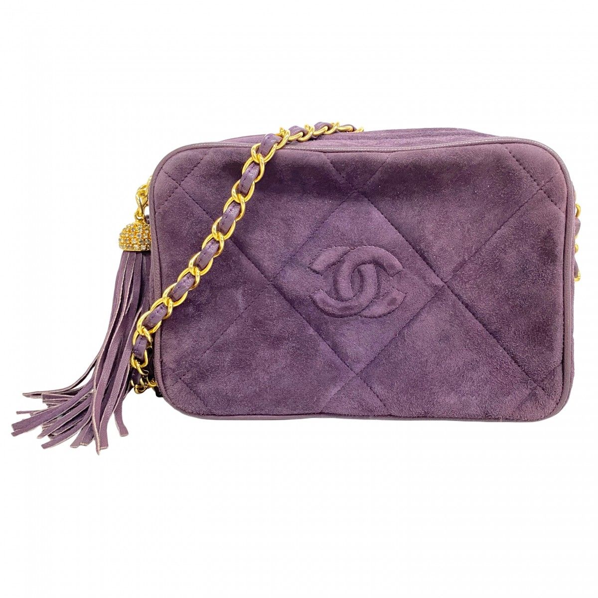 6ab0556-k】シャネル ショルダーバッグ マトラッセ スウェード