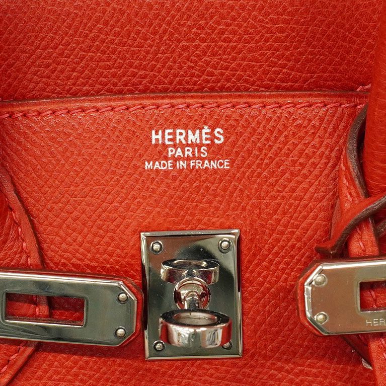 6ab0588】エルメス ハンドバッグ バーキン25 ヴォーエプソン ルージュ
