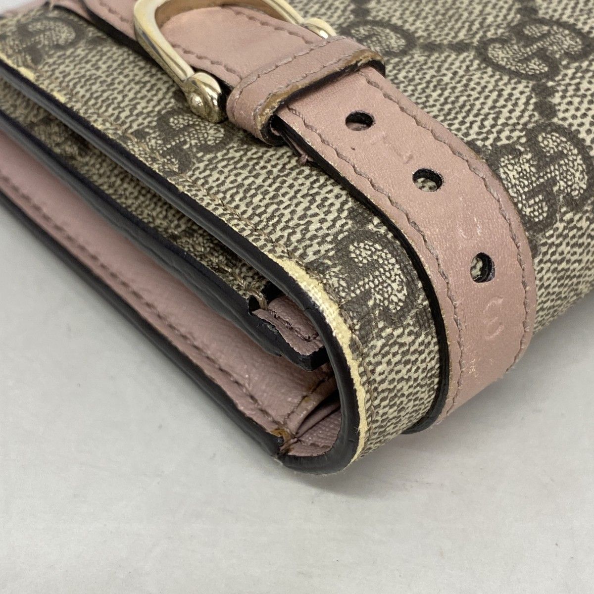 6ab0639-k】グッチ 長財布 GGスプリーム 309760 PVC ブラウン ゴールド