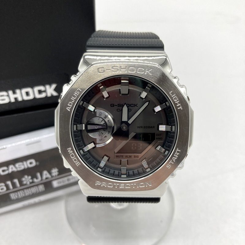 CASIO カシオ 腕時計 G-SHOCK Gショック GM-2100-1 AJF アナログ 耐衝撃構造 20気圧防水 カレンダー メンズ シルバー ブラック 服飾 B 15617◆