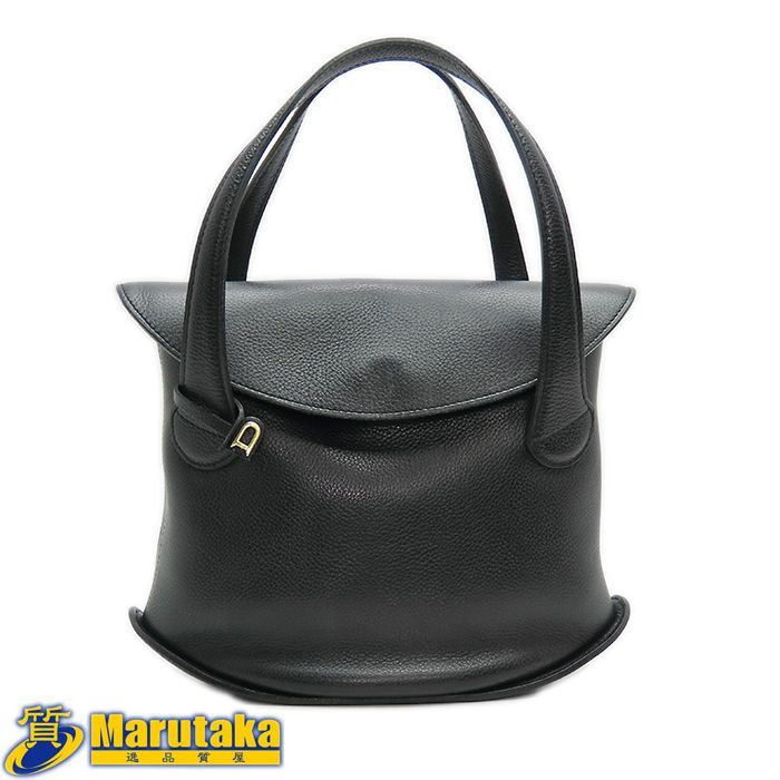 デルヴォー ソンジュ レザー ハンドバッグ ブラック 黒 卒業式 入学式 レディース ヴィンテージ SONGE DELVAUX ブランド 質屋 丸高 71-0070