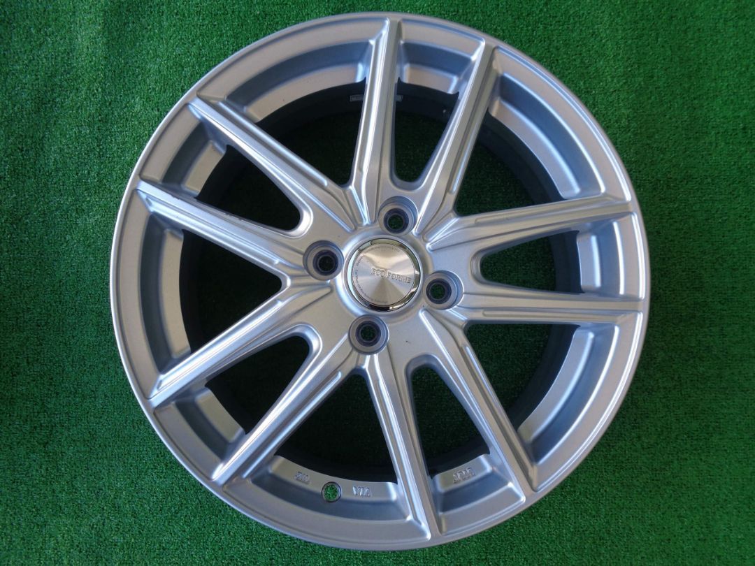 6J-16インチ 4H100 +50 エコフォルムSE20 中古 社外 ホイール 4本