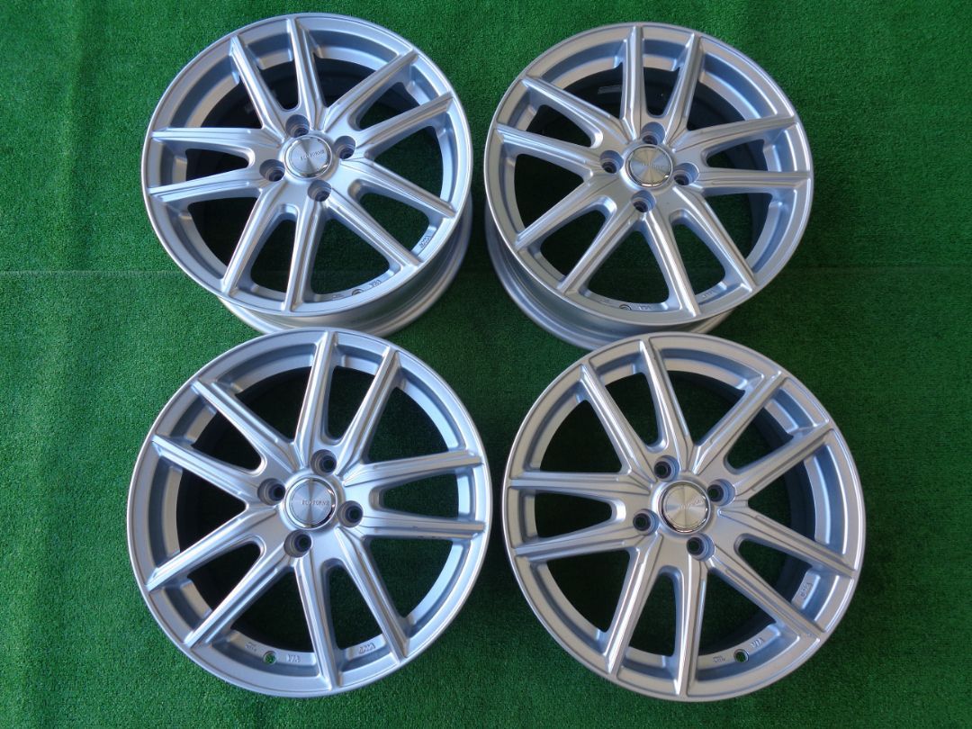 6J-16インチ 4H100 +50 エコフォルムSE20 中古 社外 ホイール 4本