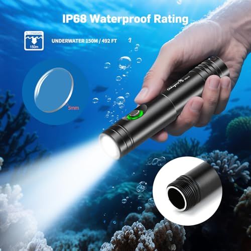 Odepro WD12 IPX8 Max 1050ルーメン ダイビングライト 水中ライト プロ