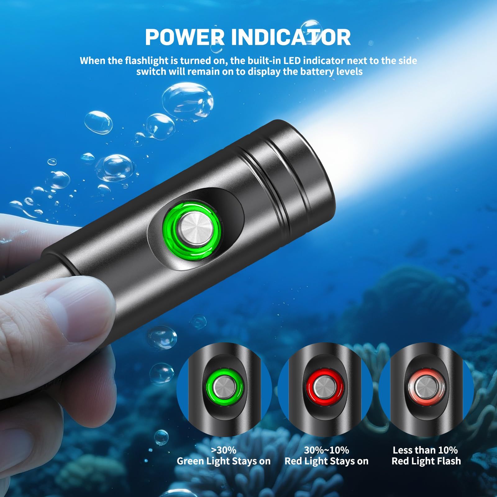 Odepro WD12 IPX8 Max 1050ルーメン ダイビングライト 水中ライト プロ