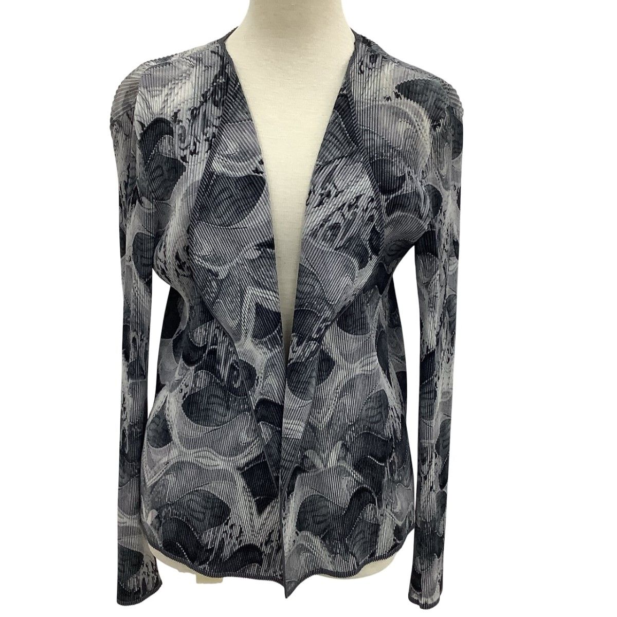 ISSEY MIYAKE イッセイミヤケ PLEATS PLEASE ジャケット 総柄 SIZE 2 グレー