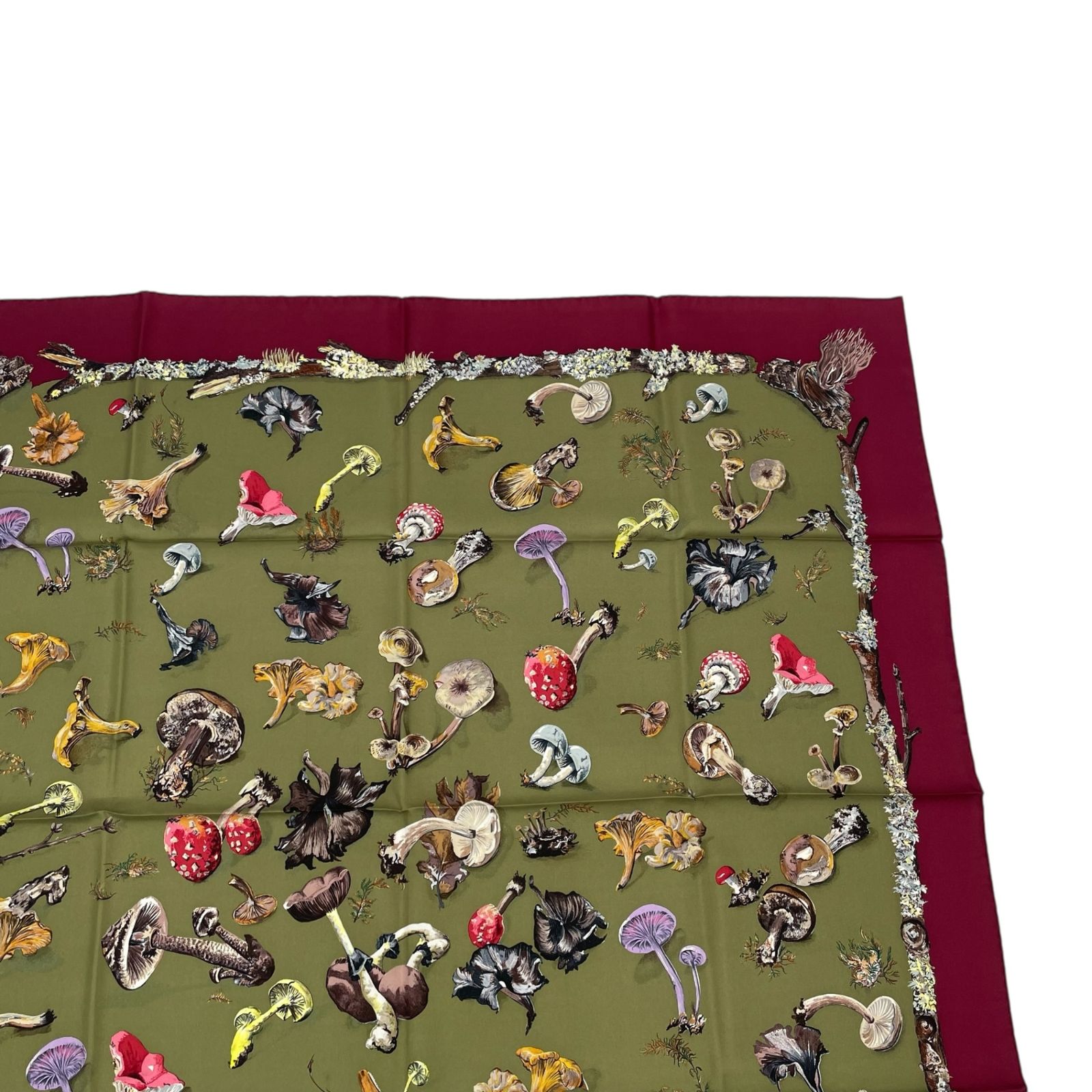 極美品 HERMES エルメス カレ90 Champignons シャンピニオン きのこ