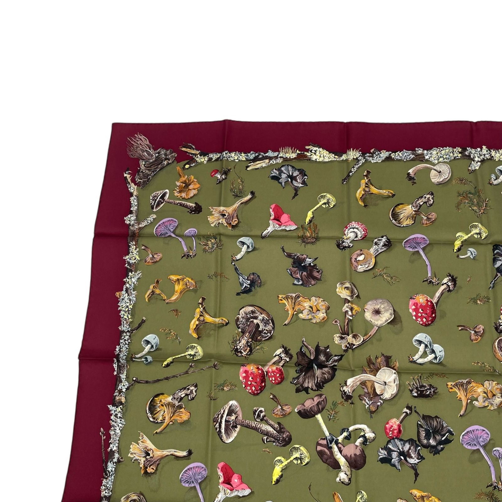 極美品 HERMES エルメス カレ90 Champignons シャンピニオン きのこ