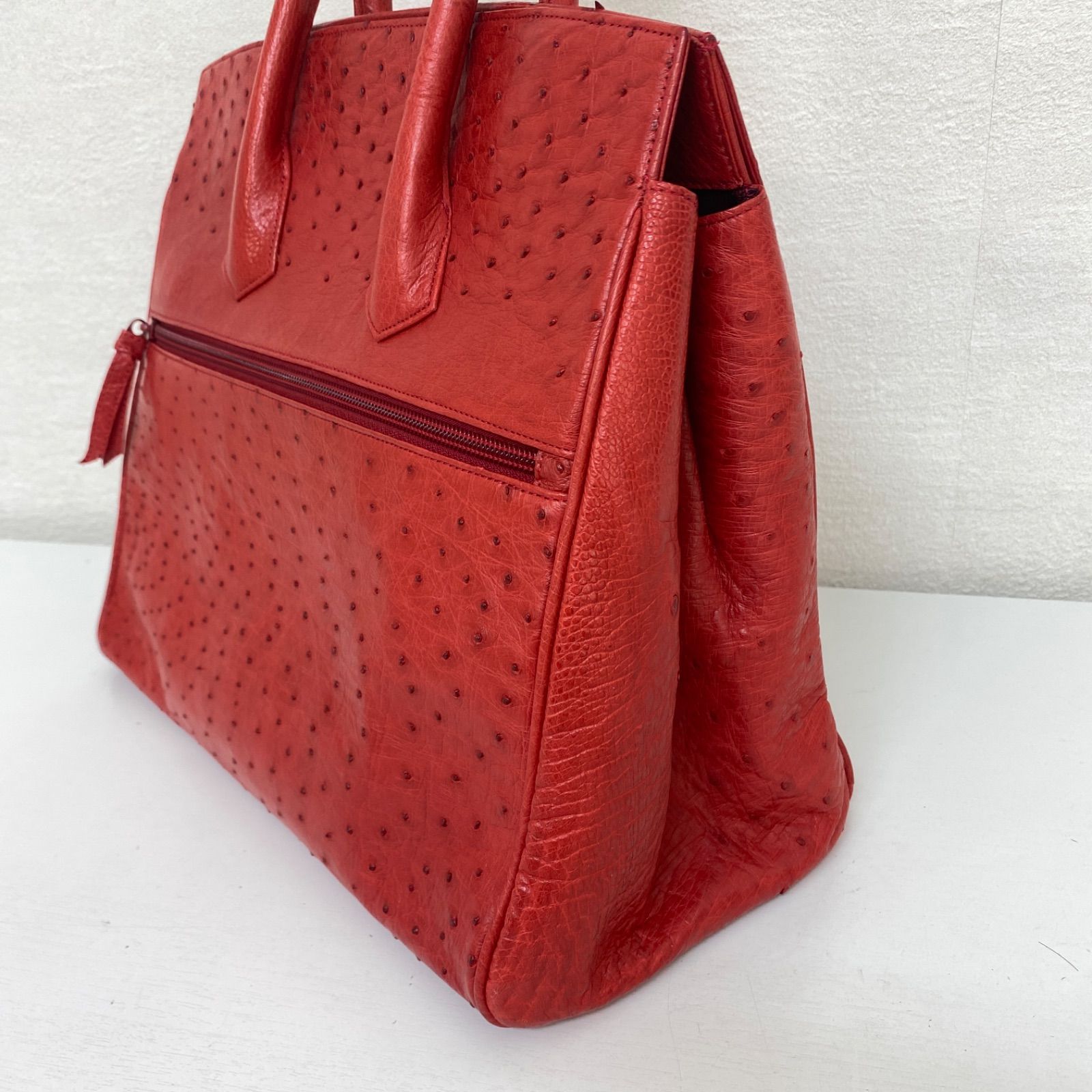 ✨JRA公認✨オーストリッチ ハンドバッグ レッドカデナ 鍵付き - メルカリ
