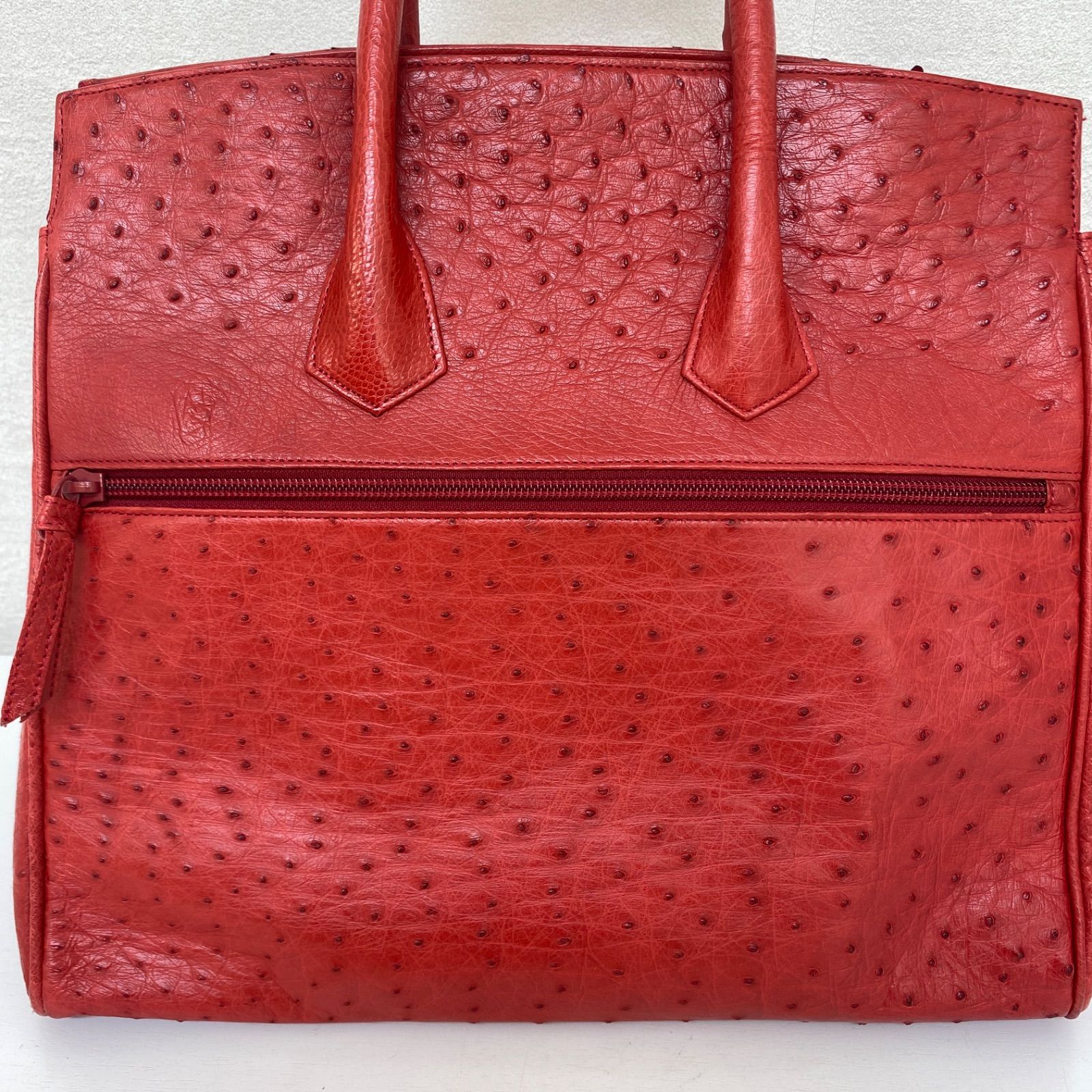 ✨JRA公認✨オーストリッチ ハンドバッグ レッドカデナ 鍵付き - メルカリ