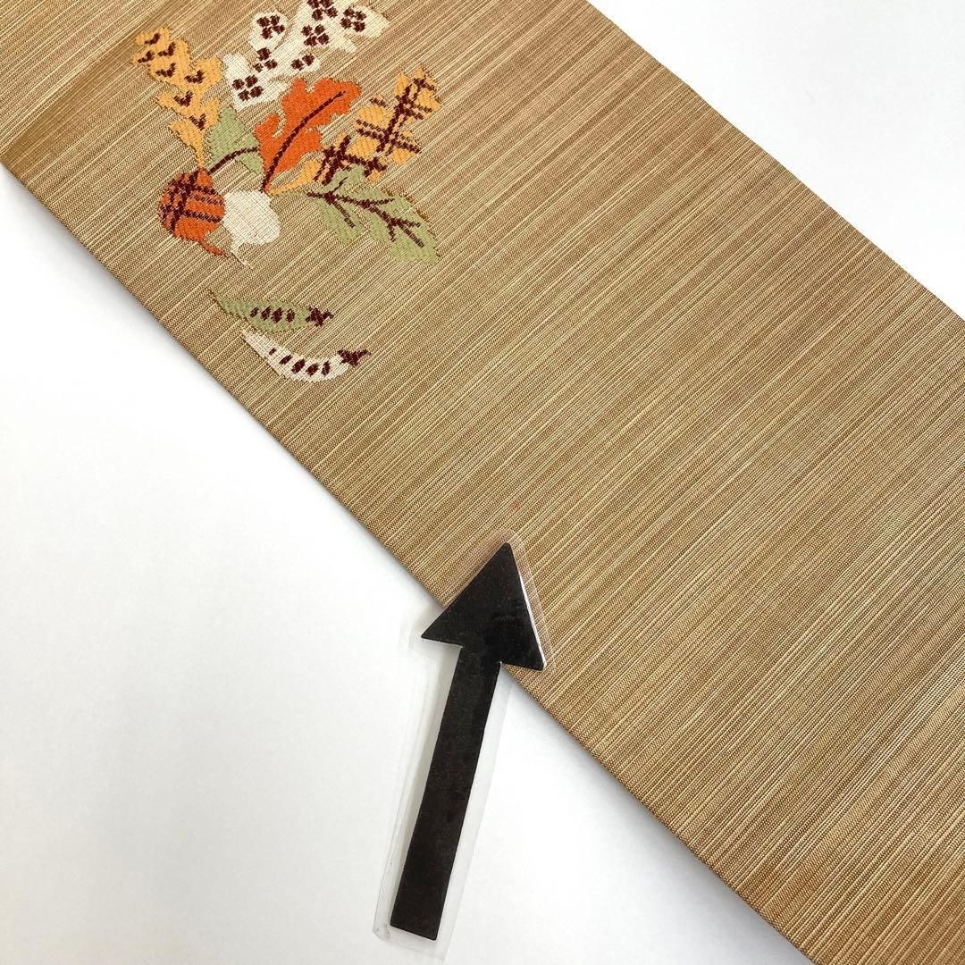  着物と帯 時流 N 241156 t◆正絹 九寸名古屋帯◆フグ 野菜 ベージュ 名古屋帯 帯