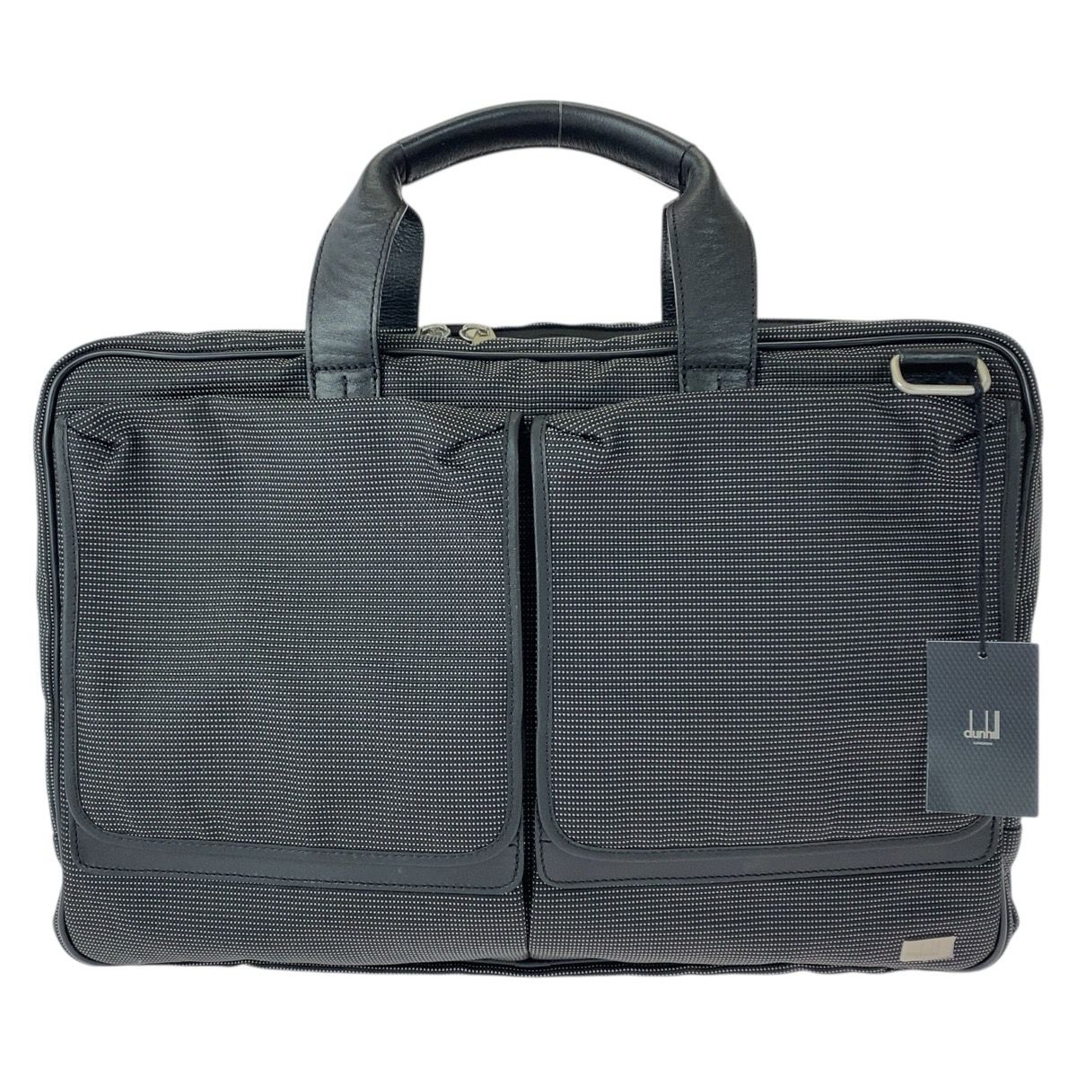 超美品 Dunhill ダンヒル ブラック 黒 シルバー金具 キャンバス/レザー