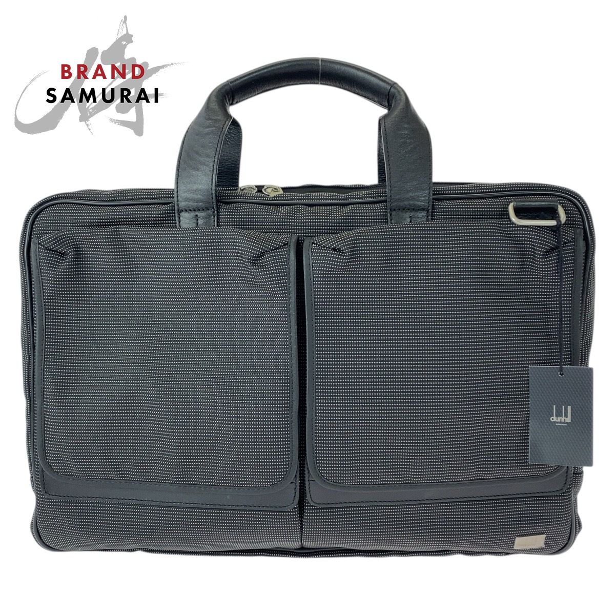 超美品 Dunhill ダンヒル ブラック 黒 シルバー金具 キャンバス/レザー