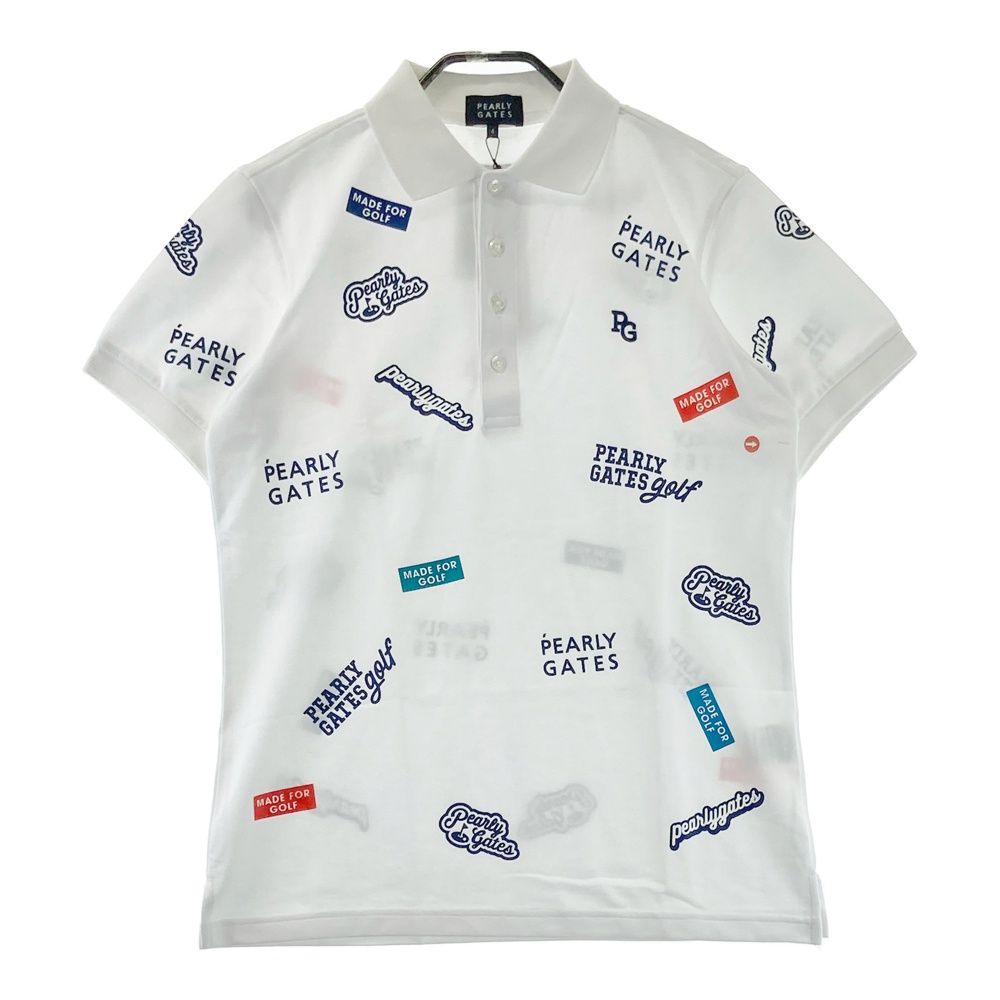 サイズ：4 PEARLY GATES パーリーゲイツ 半袖ポロシャツ ロゴ総柄