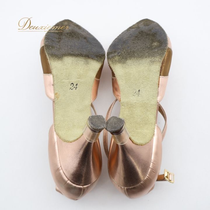 社交ダンス 衣装 スタンダード シューズ 24cm ピンク系 チャコット