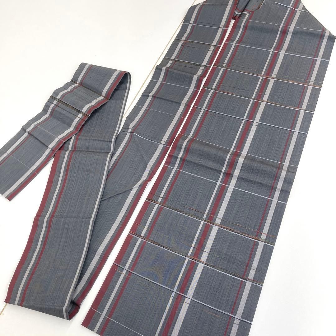 着物と帯 時流 N 241154 t◆正絹 九寸名古屋帯◆格子柄 チェック