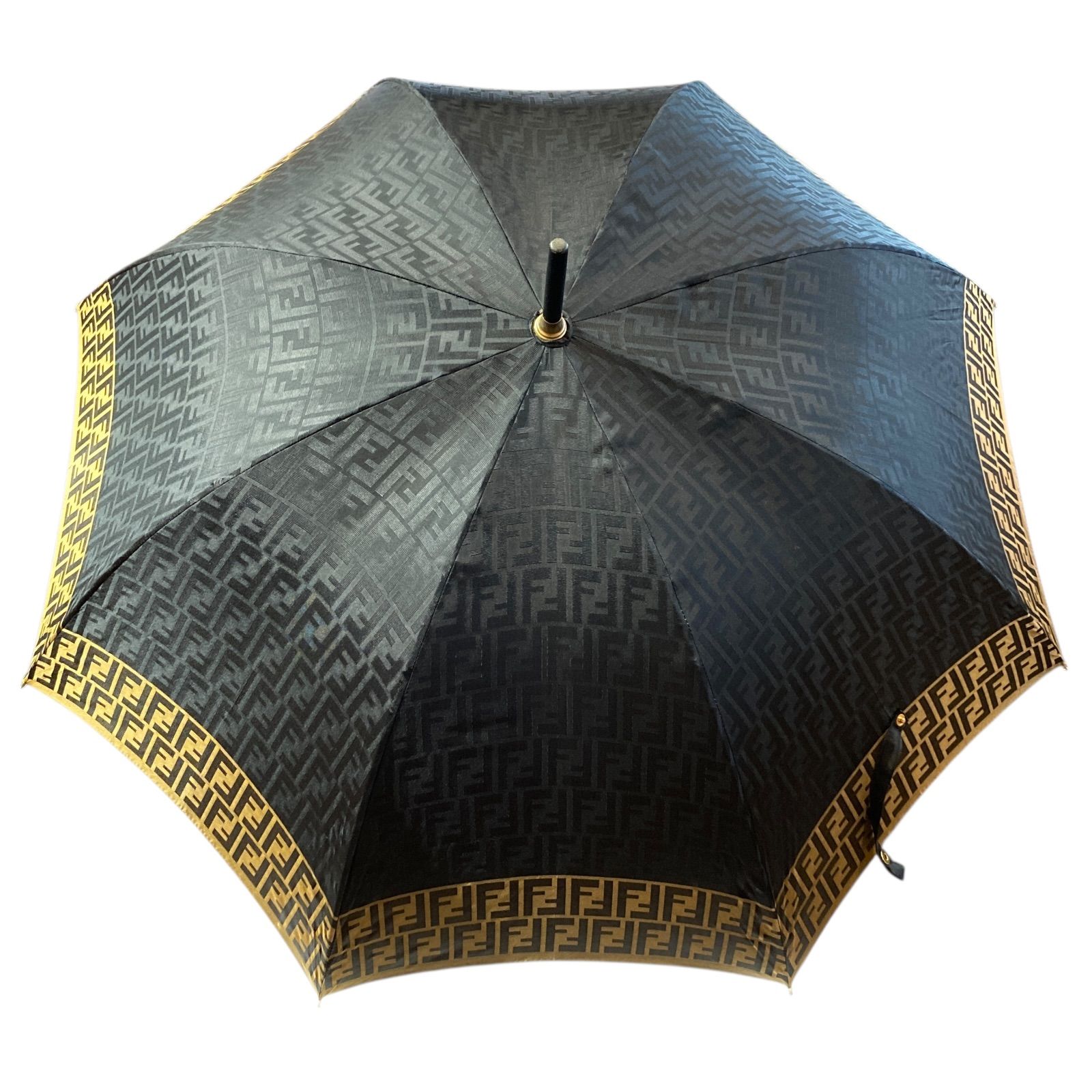FENDI フェンディ 長傘 雨傘 ズッカ柄 FFロゴ柄 8本骨 ブラック|ブラウン ポリエステル