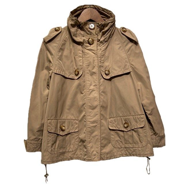 MONCLER ナイロンジャンパー アウター フード フルジップ 無地 サイドポケット ドローコード ラグラン 古着