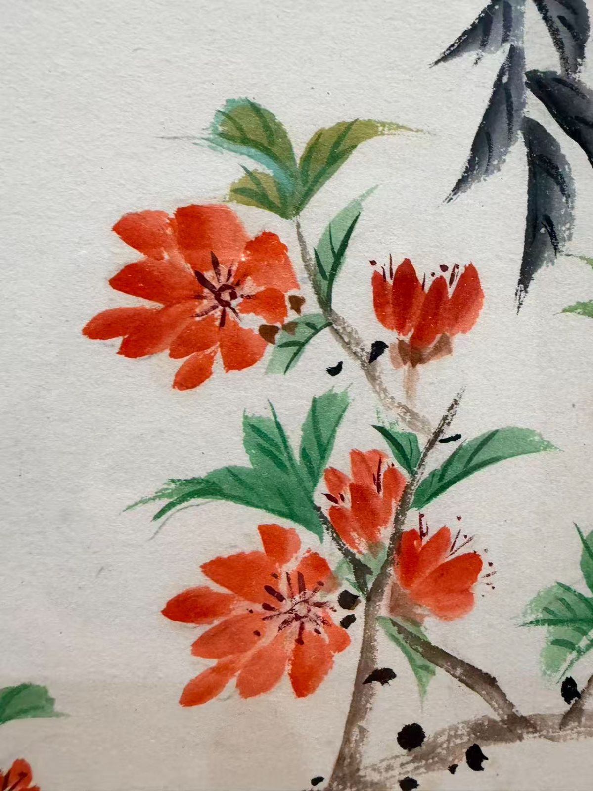 花枝 掛け軸 伝統的 中国画 崔如琢 水墨画 - メルカリ