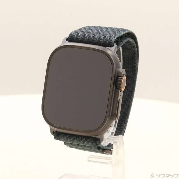 〔 品〕 Apple Watch Ultra 2 GPS Cellular 49 mm ブラックチタニウムケース ダークグリーンアルパインループ 262