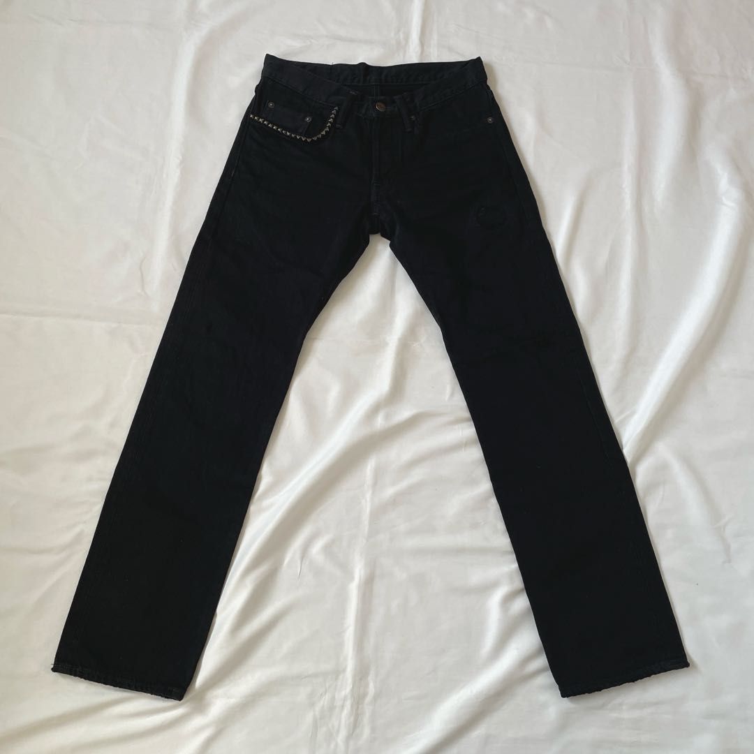 ヒステリックグラマー W28（実寸約77cm）ブラックデニム ダメージ加工