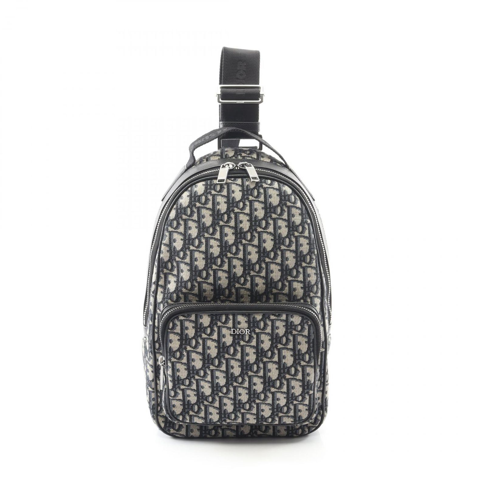 ディオール Dior ウエストバッグ ボディバッグ Rider スリングバッグ オブリーク ジャカード ネイビー キャンバス レザー ミニ