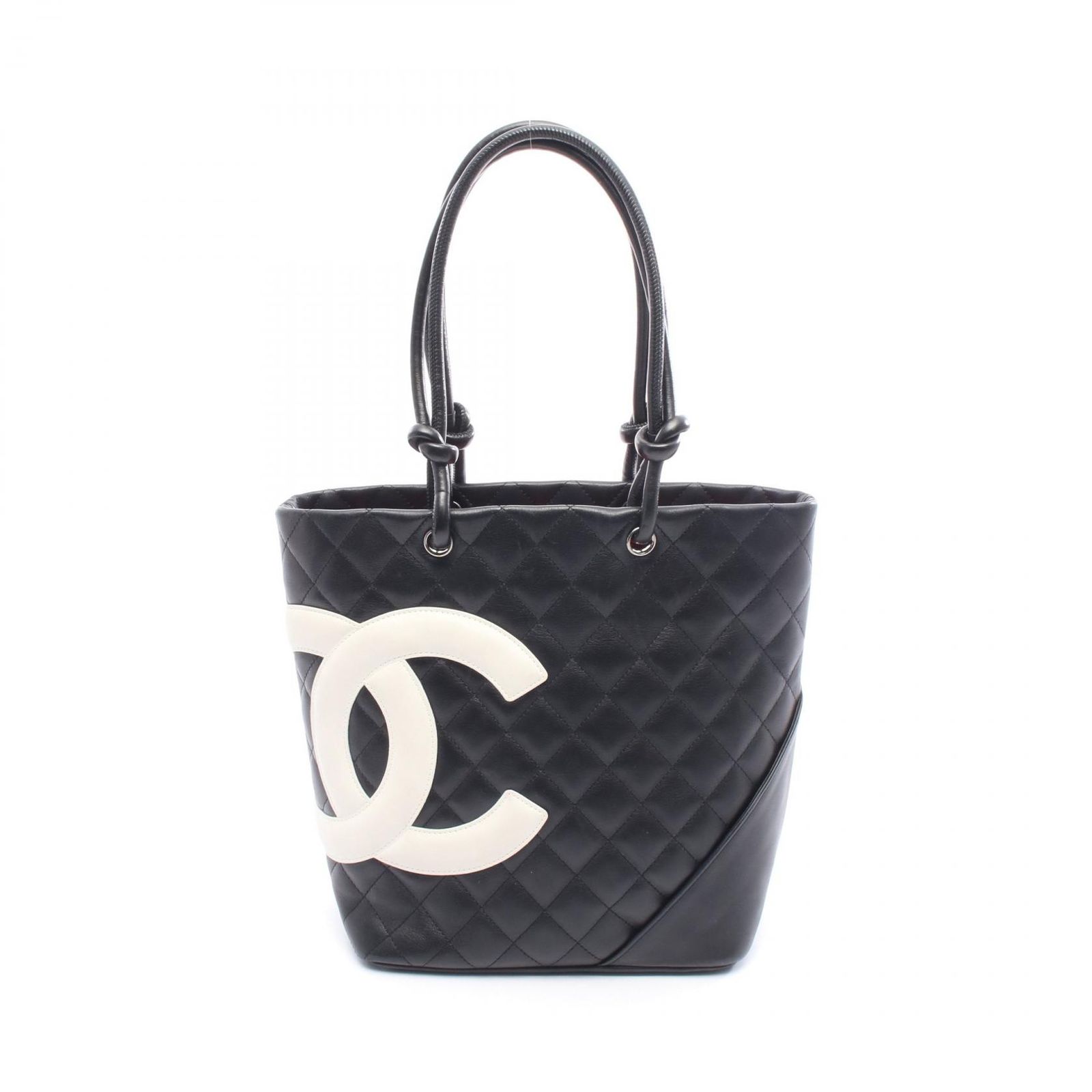 シャネル CHANEL トートバッグ カンボンライン ミディアム A 25167 ブラック|ホワイト レザー カンボン ミディアムトート レディース B
