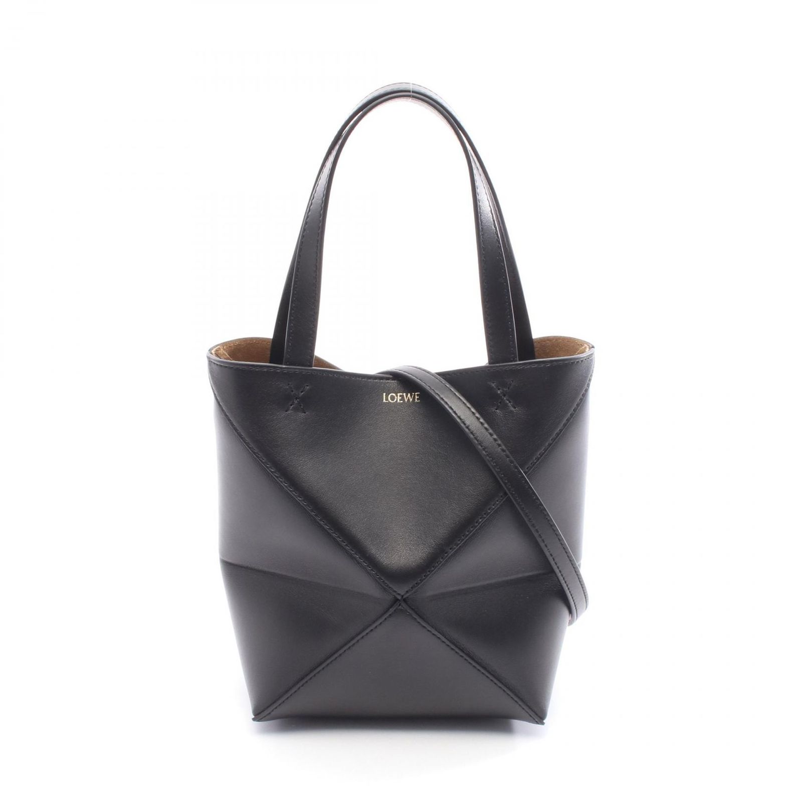 ロエベ LOEWE ハンドバッグ パズルフォルド ミニ ブラック レザー パズルフォールドトート レディース