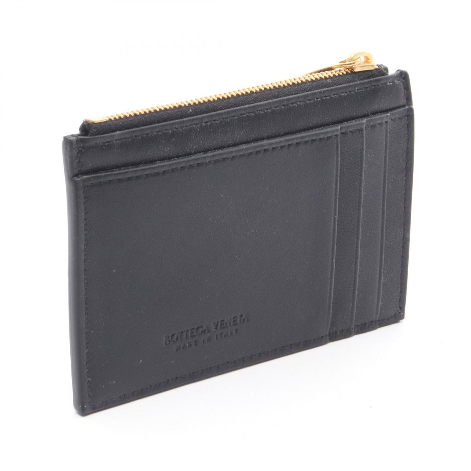 ボッテガヴェネタ BOTTEGA VENETA コインケース カセット ブラック レザー カードケース レディース