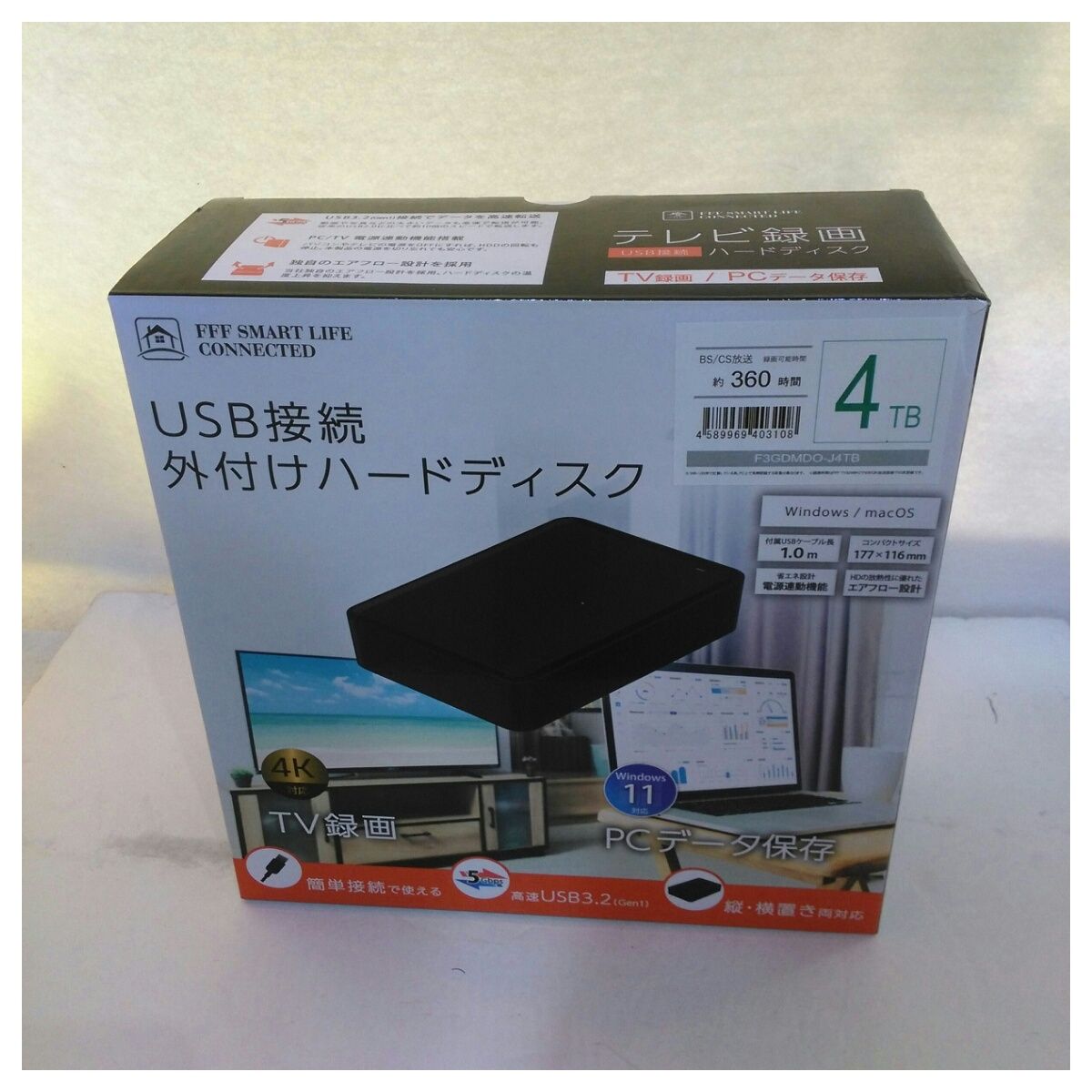 PC周辺機器 【】FFF SMART LIFE CONNECTED 外付けハードディスク 4TB