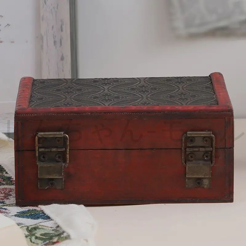 ヴィンテージ木製ジュエリーボックス、家の装飾ヴィンテージ風木製