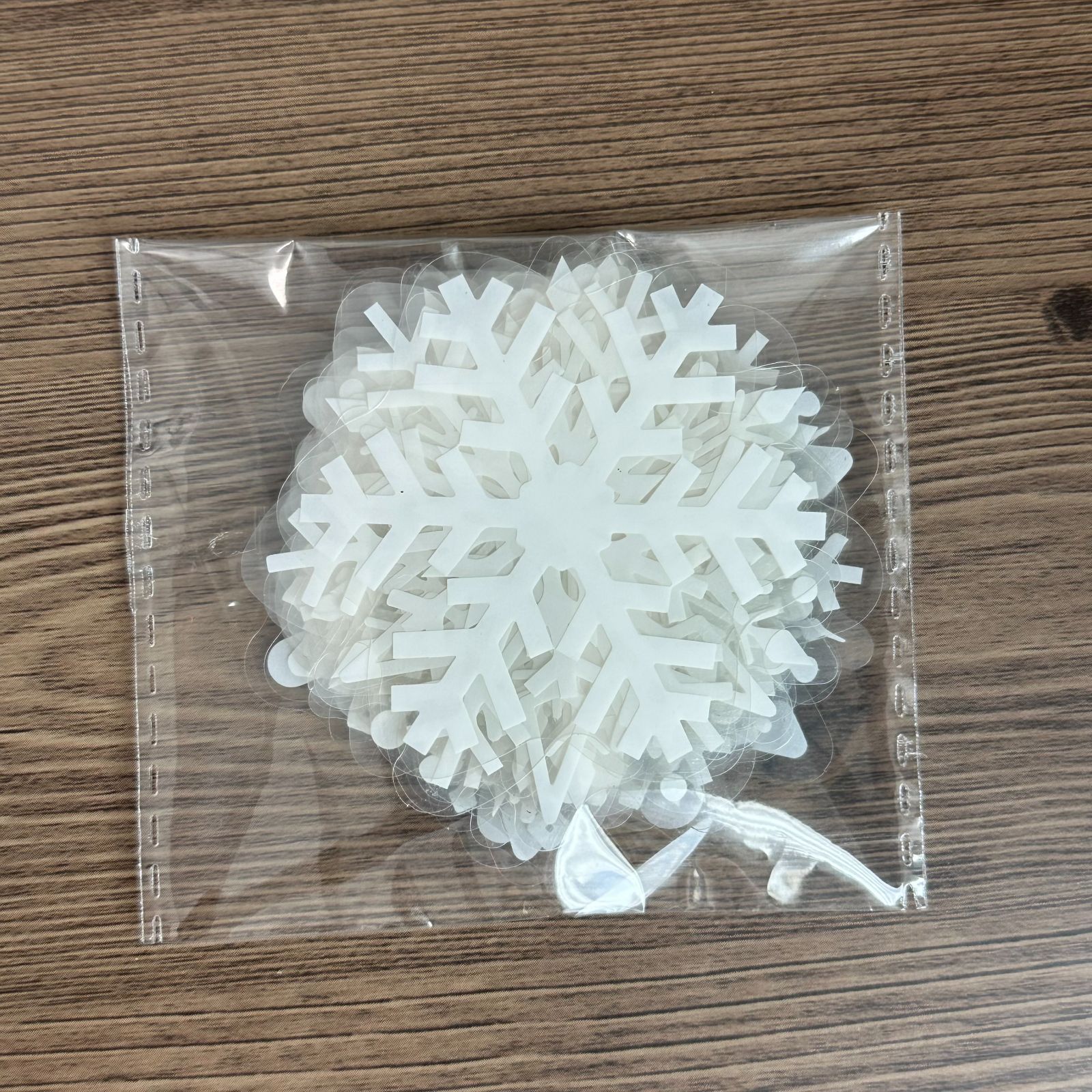 427】コラージュ素材 フレークシール ステッカー 雪 氷 結晶 白 冬