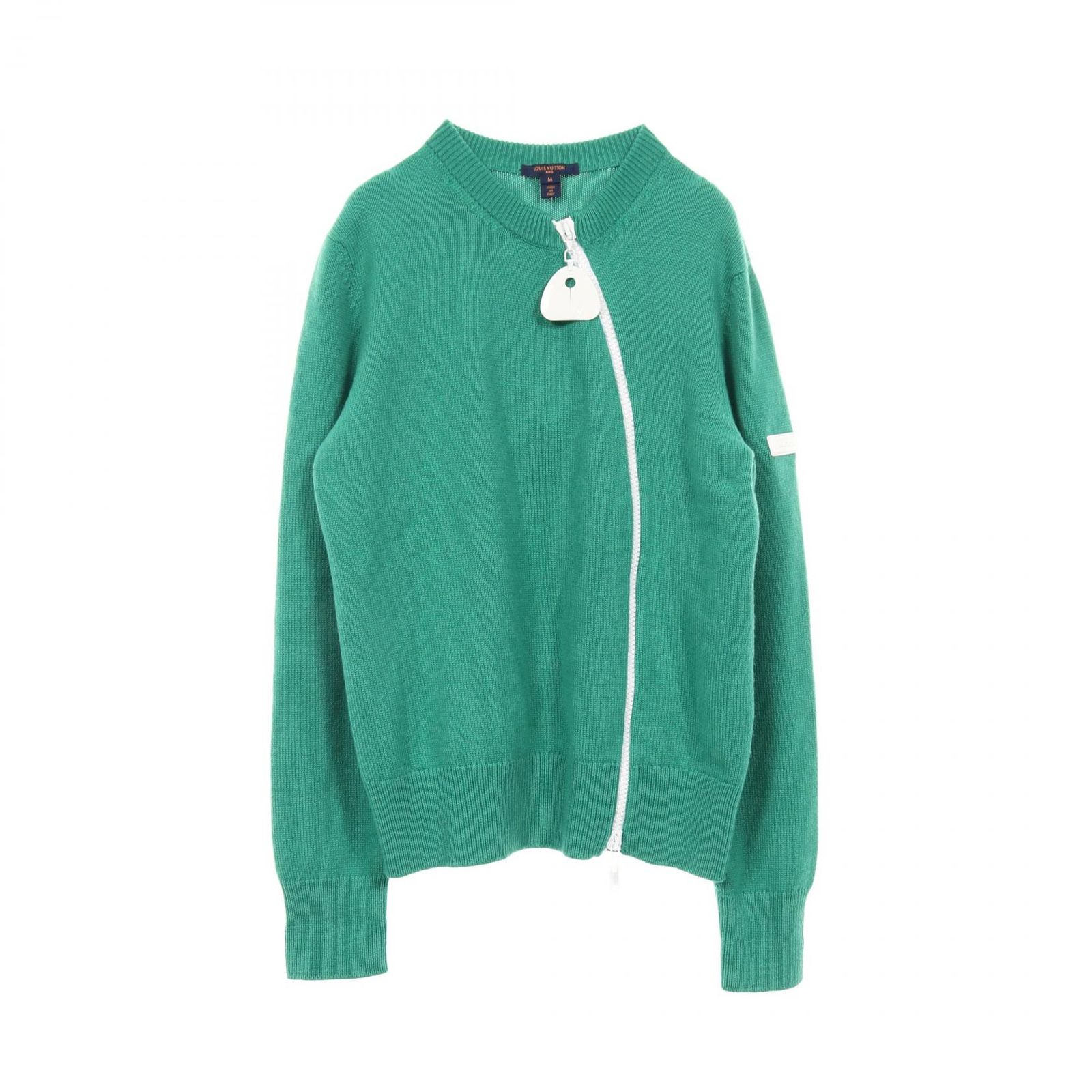 ルイ ヴィトン LOUIS VUITTON ニット ジッパーセーター グリーン系 カシミヤ ウール レディース A