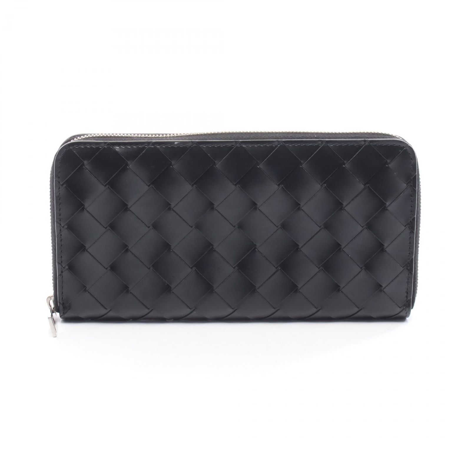 ボッテガヴェネタ BOTTEGA VENETA ラウンド長財布 イントレチャート 749427 ブラック レザー メンズ B