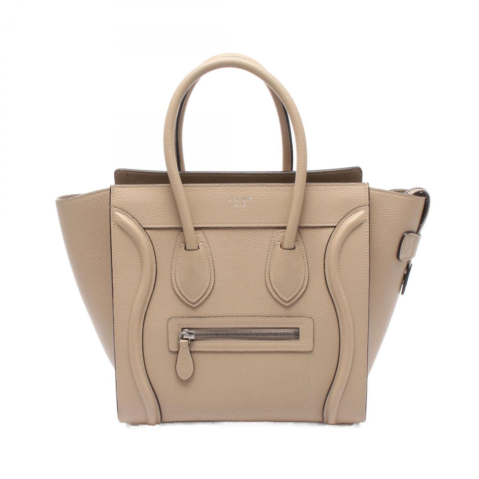 セリーヌ CELINE トートバッグ ラゲージ マイクロショッパー ベージュ レザー マイクロ ショッパー レディース A