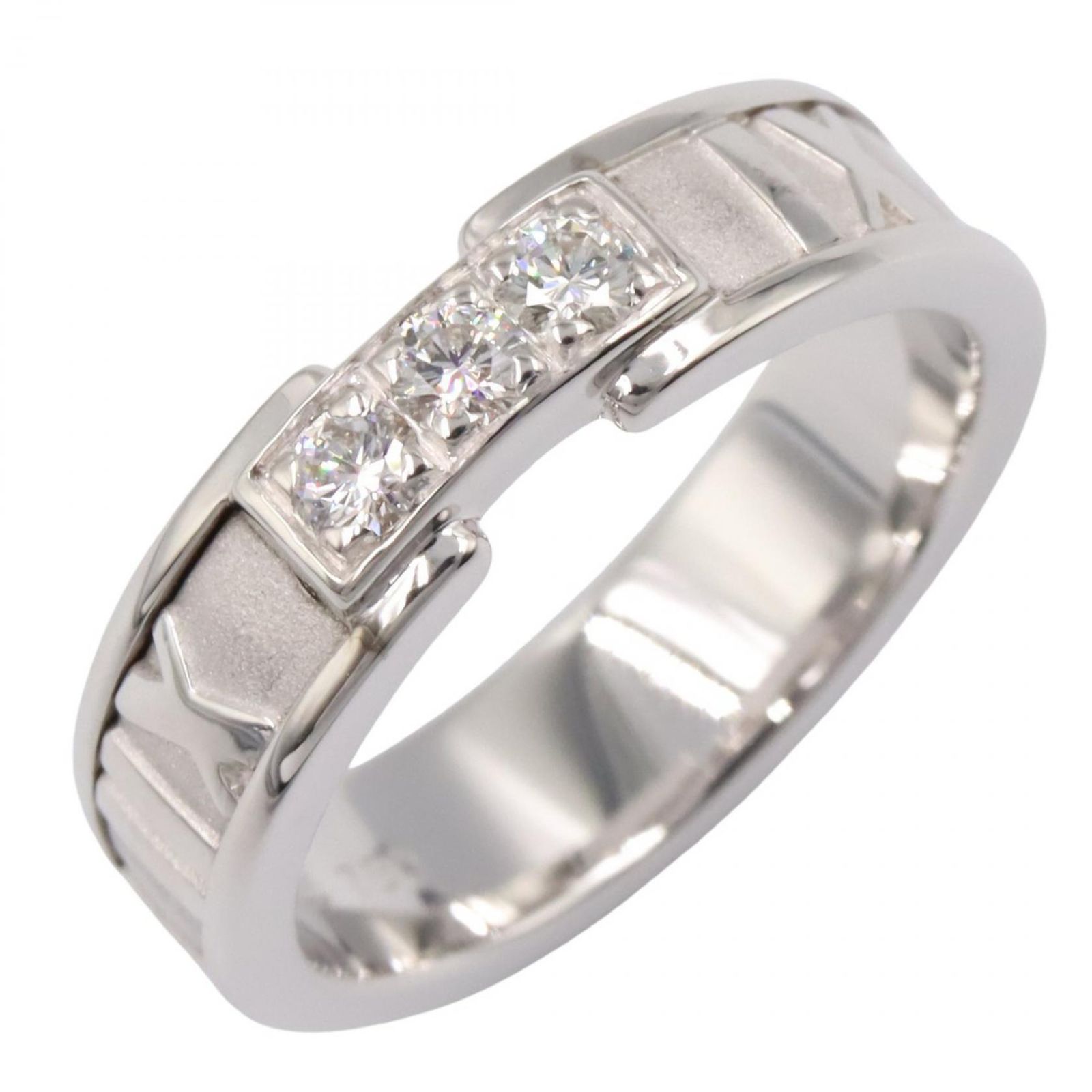 ティファニー TIFFANY＆CO リング 指輪 アトラス ダイヤ 12 K 18 WG ホワイトゴールド ダイヤモンド レディース A