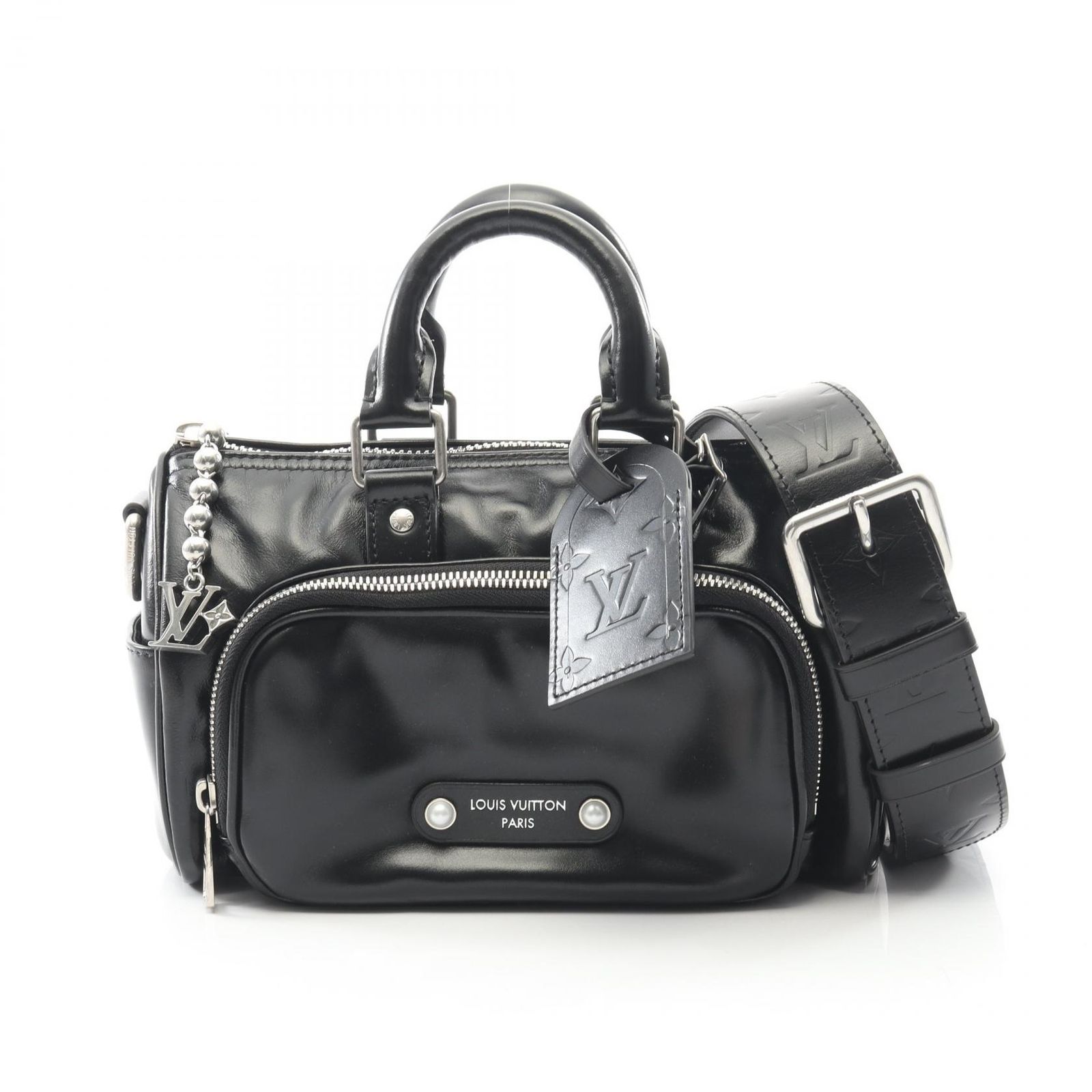 ルイ ヴィトン LOUIS VUITTON ハンドバッグ キーポル カーゴ バンドリエール 25 M 13988 ノワール レザー バンドリエール25 メンズ A