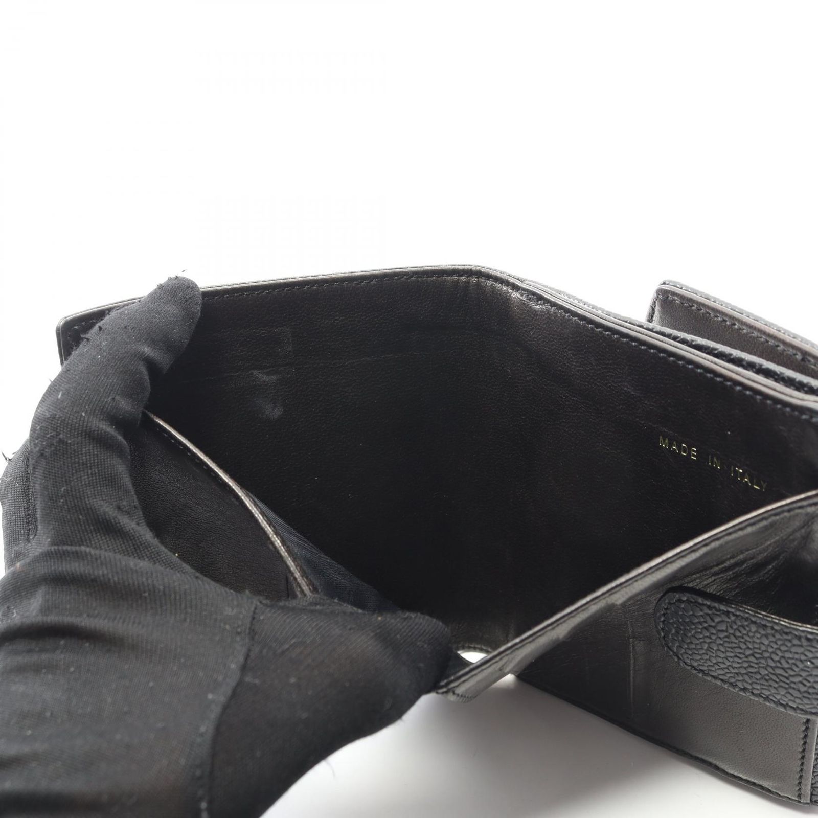  シャネル CHANEL Wホック財布 ココマーク ブラック レザー レディース A 二つ折り財布 折り財布