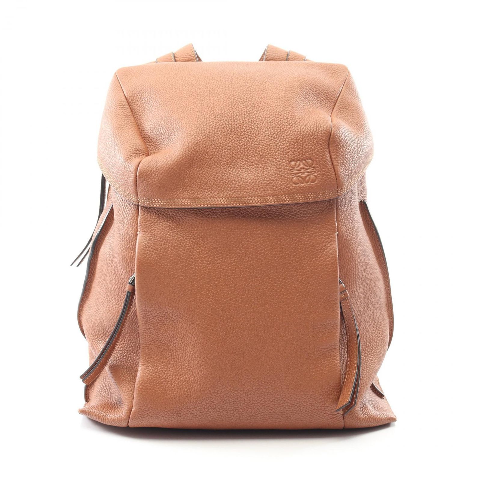 ロエベ LOEWE リュックサック バックパック Tバックパック スモール アナグラム 316 41 T 65 ブラウン レザー レディース A