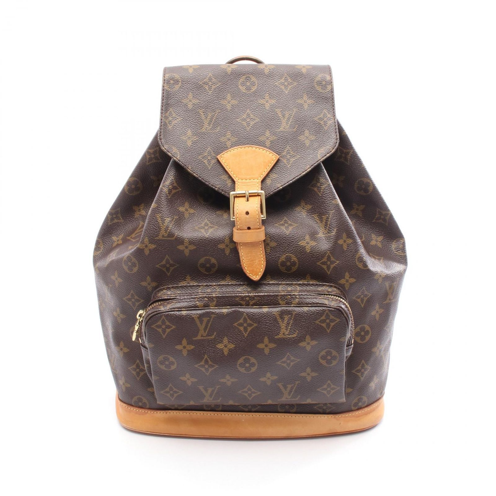 ルイ ヴィトン LOUIS VUITTON リュックサック バックパック モンスリGM M 51135 PVCコーティングキャンバス レザー レディース B