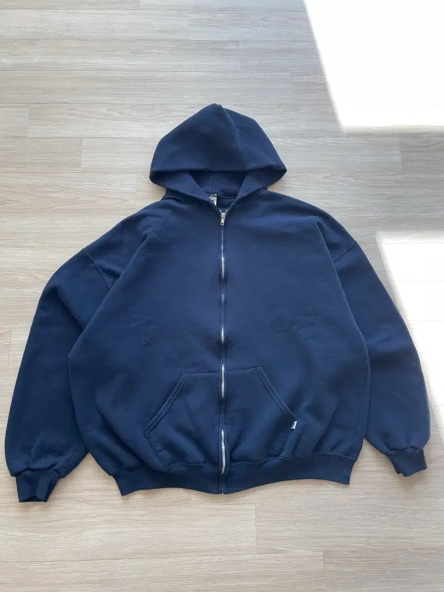 90 s ラッセル アスレチック フードジップアップ ネイビー
