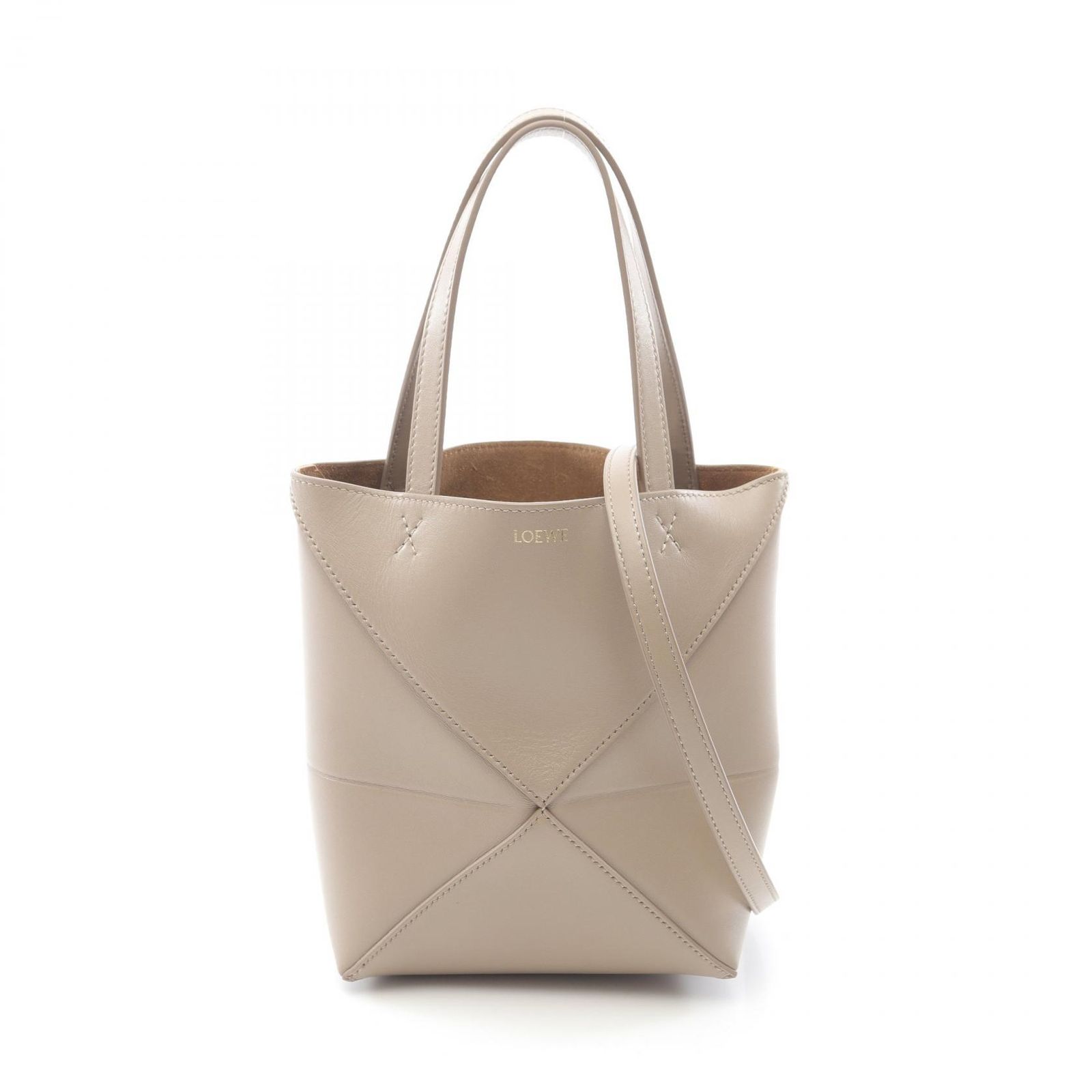 ロエベ LOEWE ハンドバッグ パズルフォルド ミニ サンド レザー パズルフォールドトート レディース