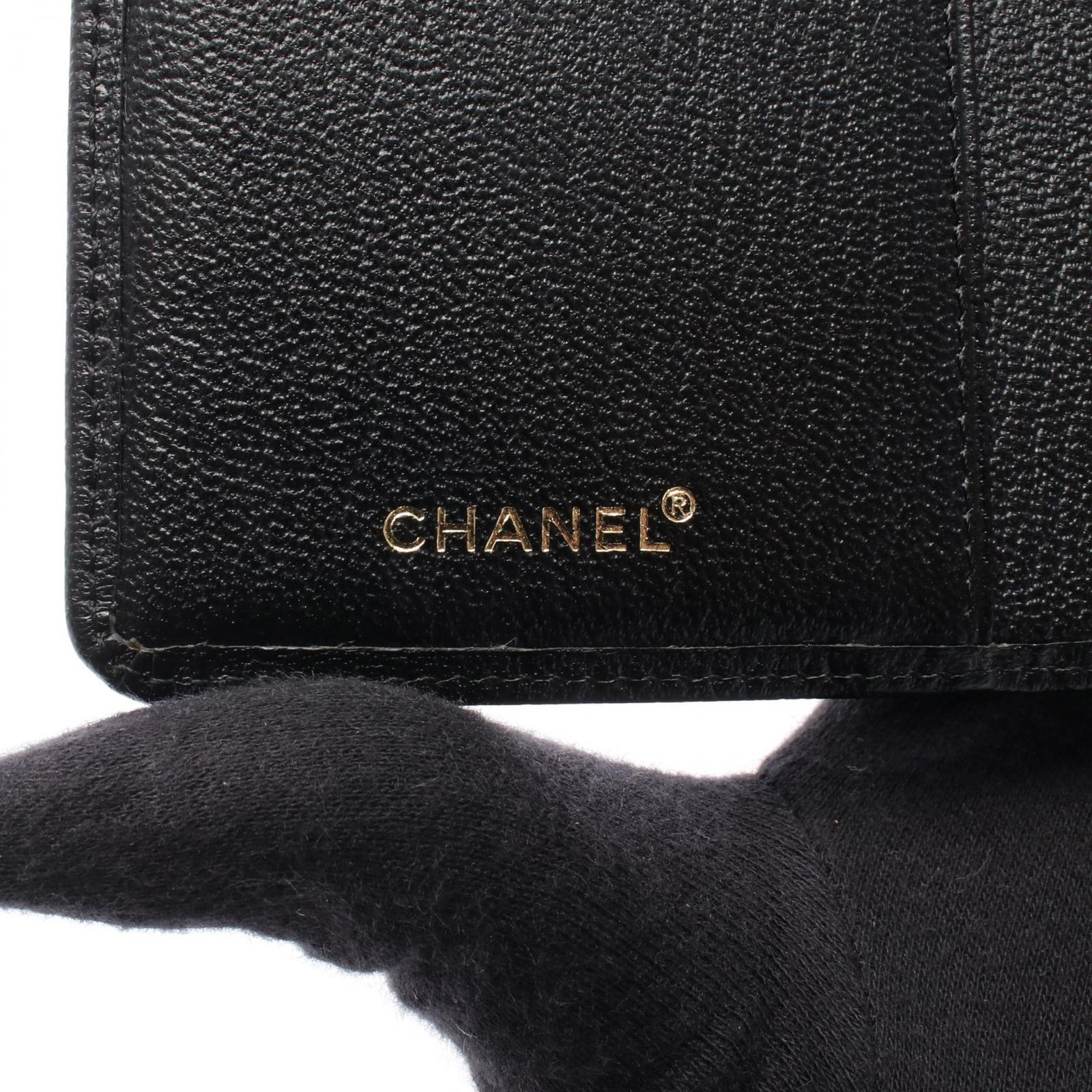 CHANEL ブラック 二つ折り長財布 ココボタン ココボタン 二つ折り長財布 レザー ブラック ゴールド金具 シャネル