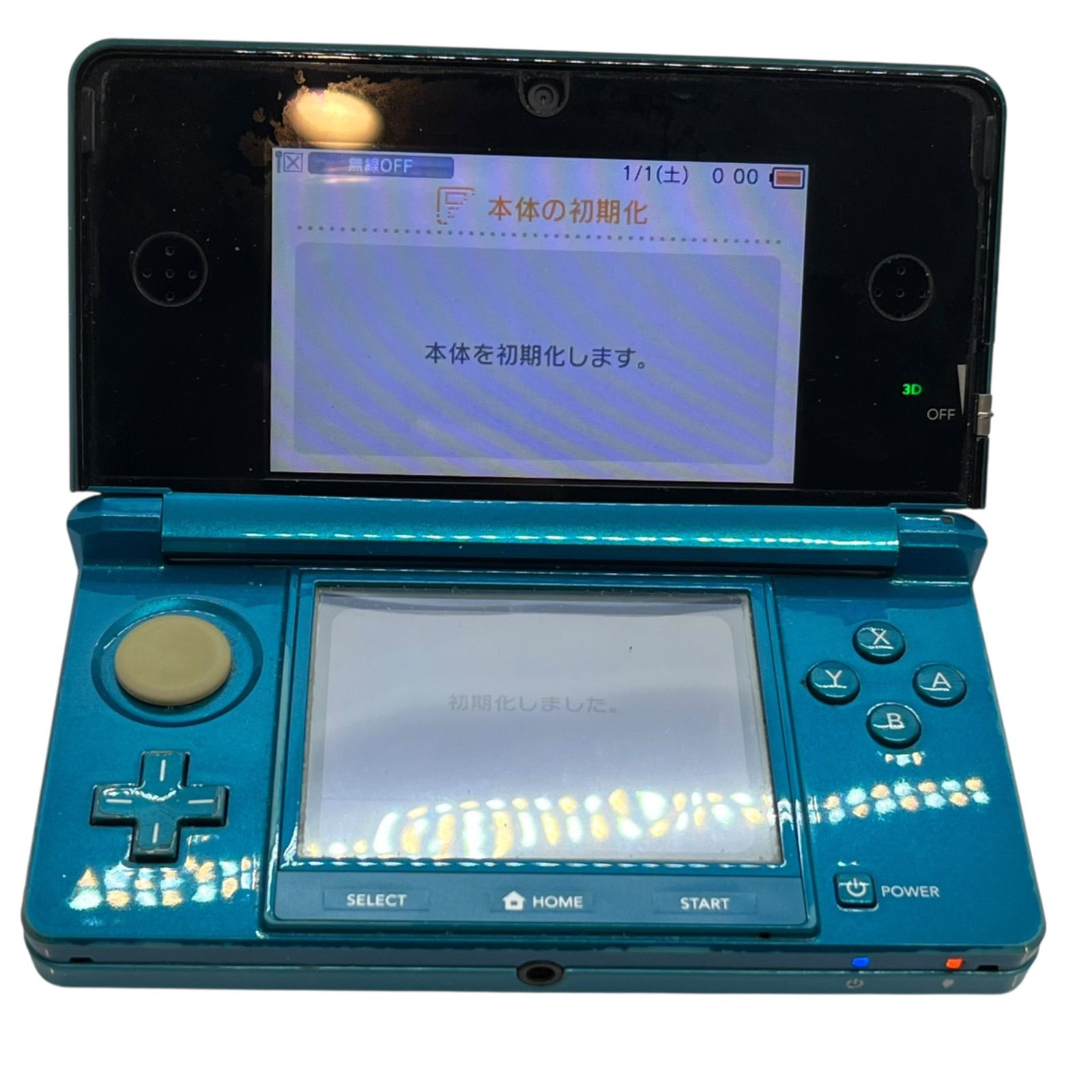 管2601 20 通電 済 任天堂 Nintendo 3 DS 本体 CTR 001 アクアブルー D 充電器付き 携帯ゲーム機 ニンテンドー3