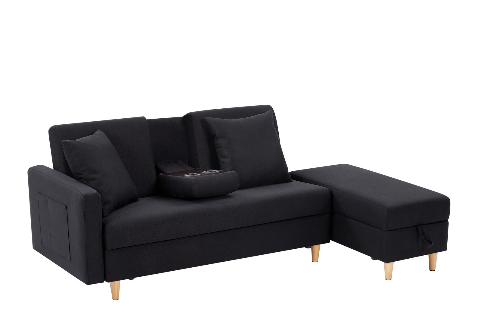 多機能ソファ 左右側とも取り付けるアームレスト