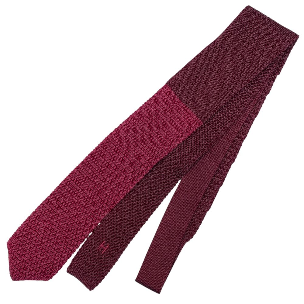 未使用 エルメ ネクタイ レギュラータイ アクセサリー ロゴ シルク H