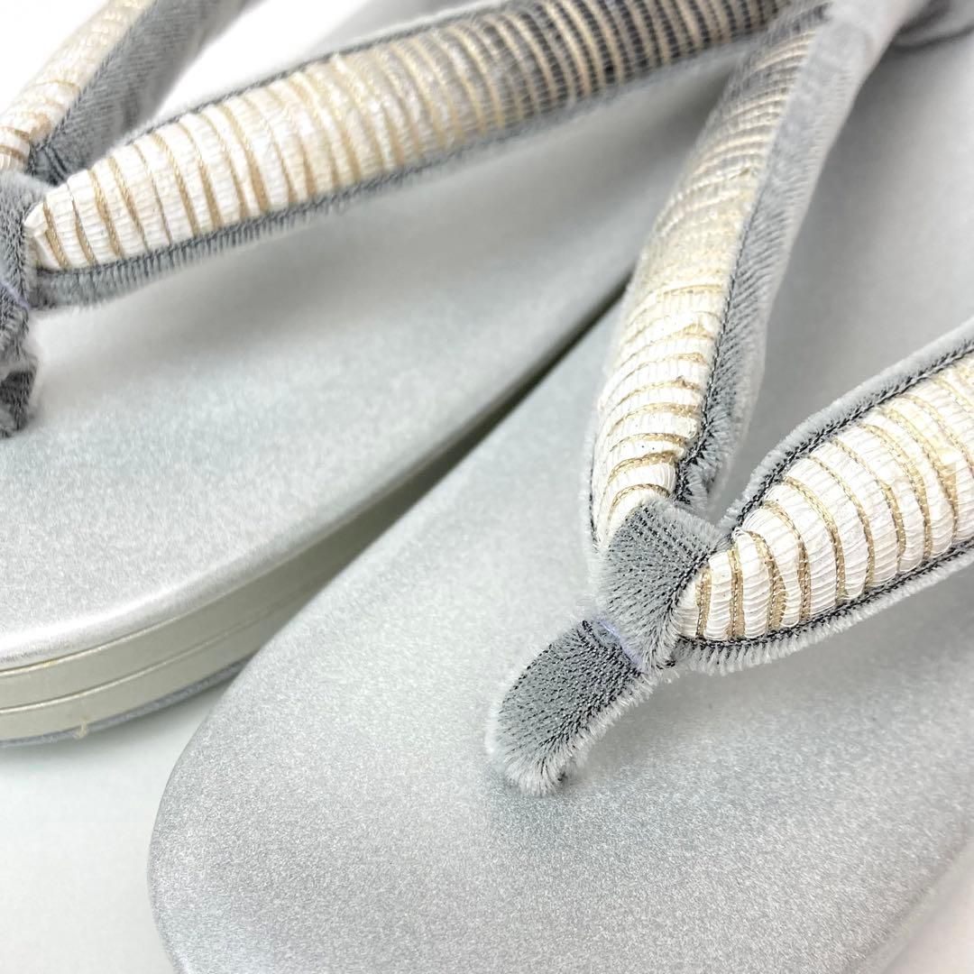 着物と帯 時流 Z 241103 y◆ 草履◆Lサイズ 芯 金糸 艶消し