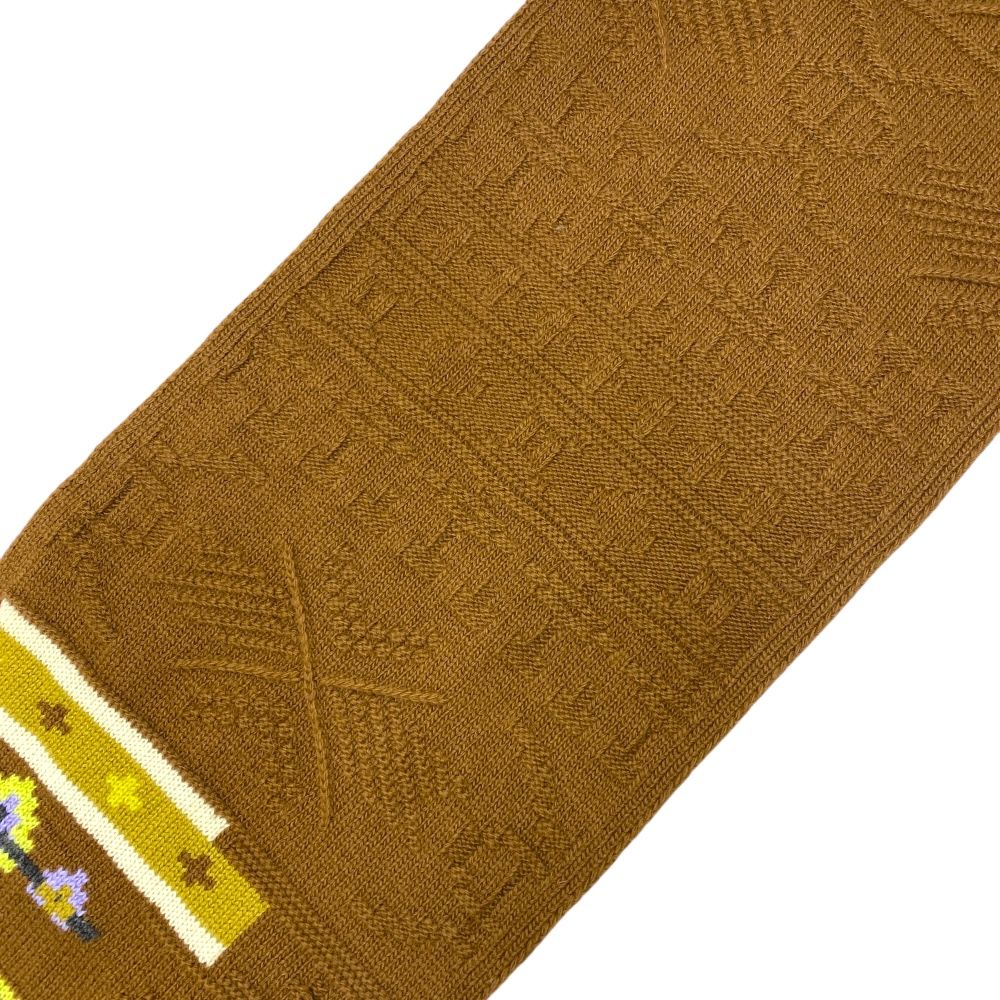 エルメス クルール アン クール マフラー ストール モダン ニット ブラウン イエロー 茶 HERMES 洗練 上品 季節感 感 スタイリング 汎用性 その他 小物