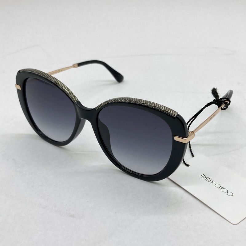 JIMMY CHOO ジミー チュウ サングラス フィービー|F|S AE 29 O アイウェア メガネ 眼鏡 レディース ブラック ゴールド 服飾 B 15615◆